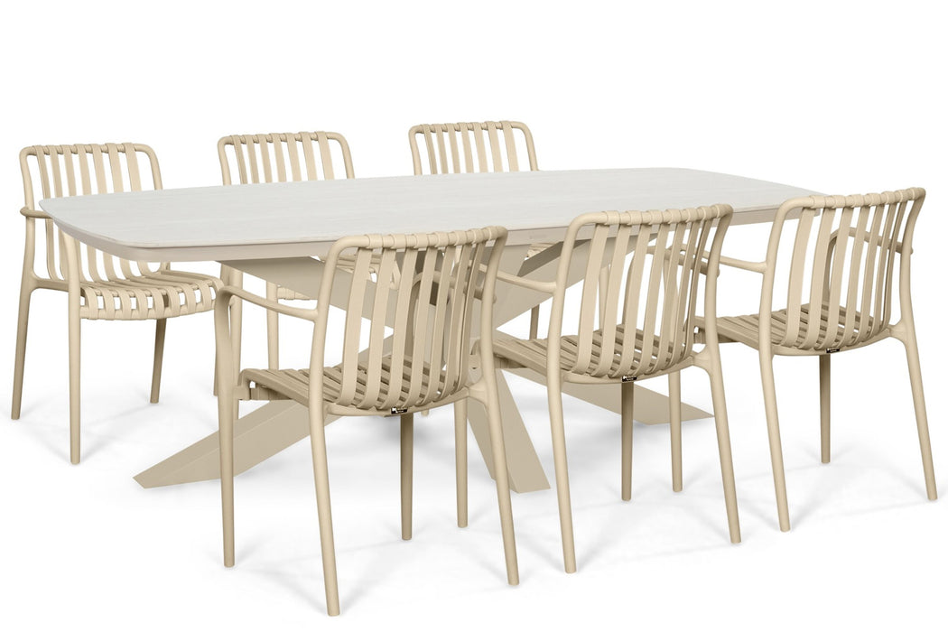 Domani Alba/Belluno 220x100 cm dining tuinset 7-delig