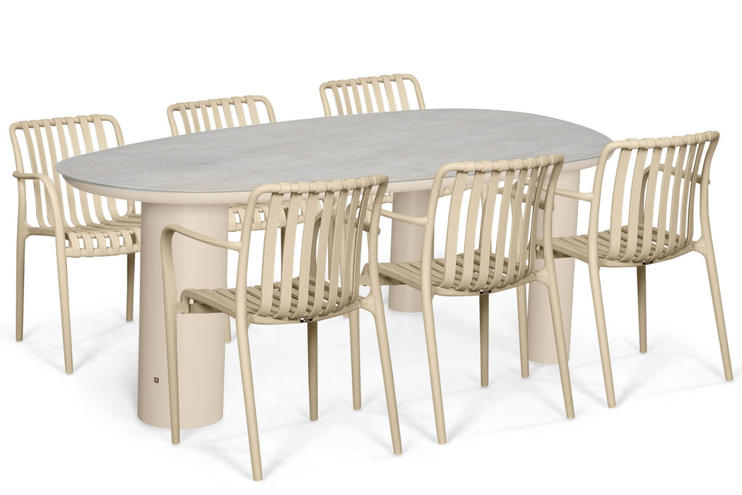 Domani Alba/Guave 240x120 cm dining tuinset 7-delig