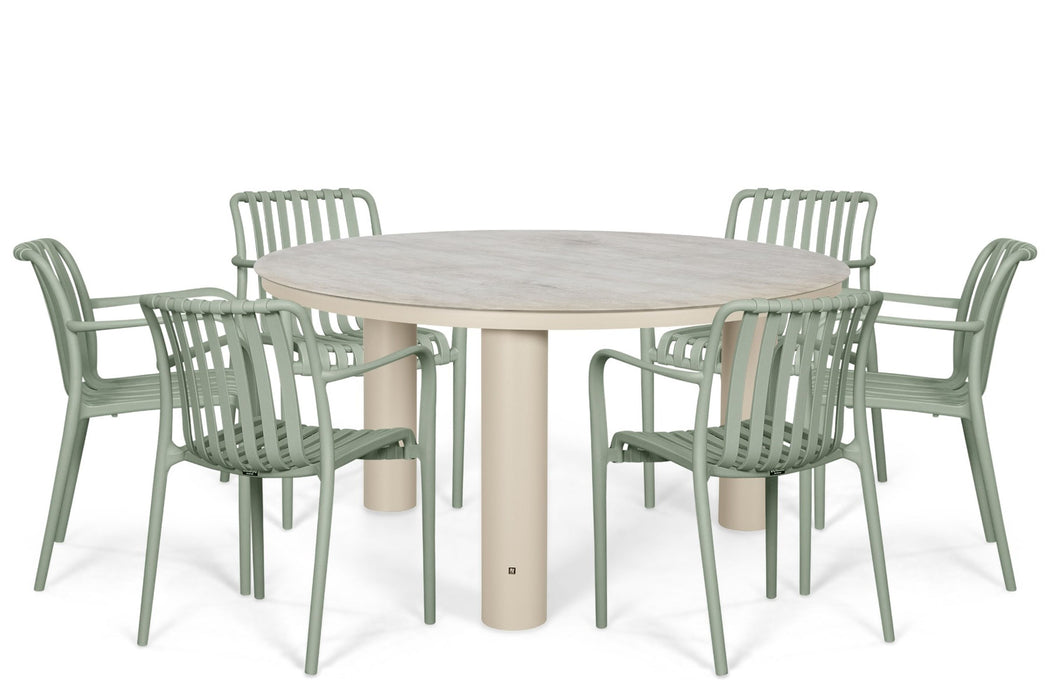 Domani Alba/Arancia 150 cm dining tuinset 7-delig - 26350