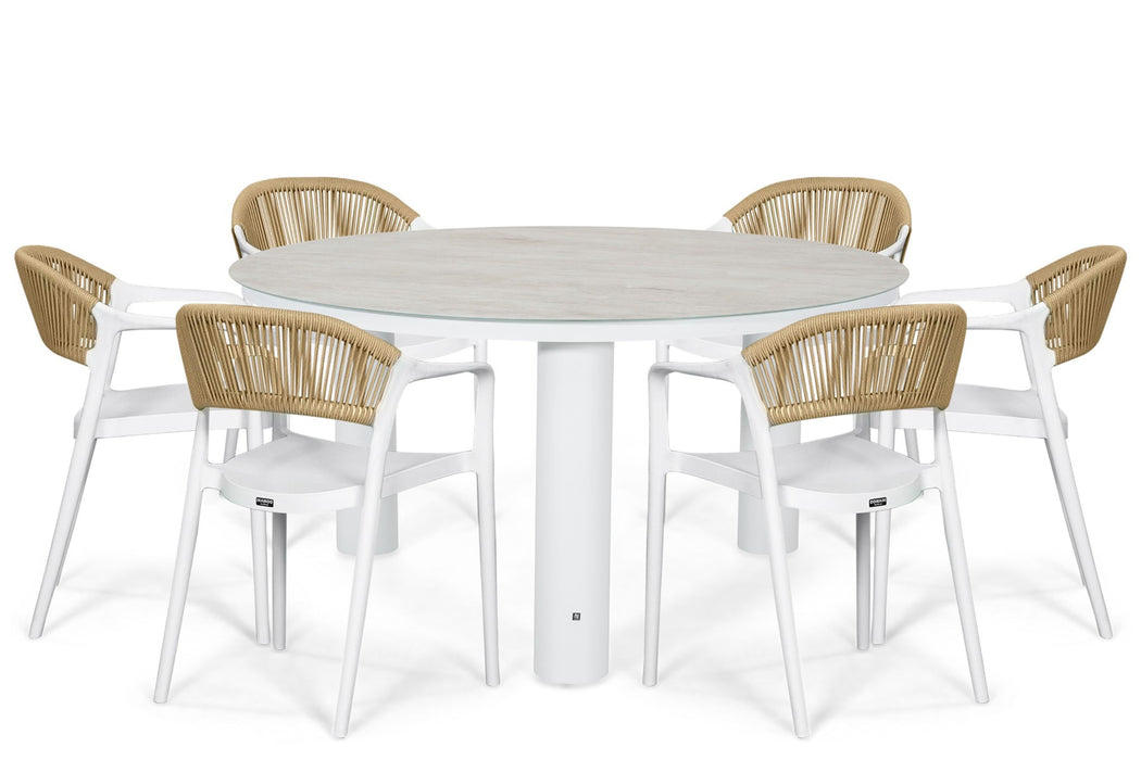 Domani Toscano/Arancia 150 cm dining tuinset 7-delig - 26424