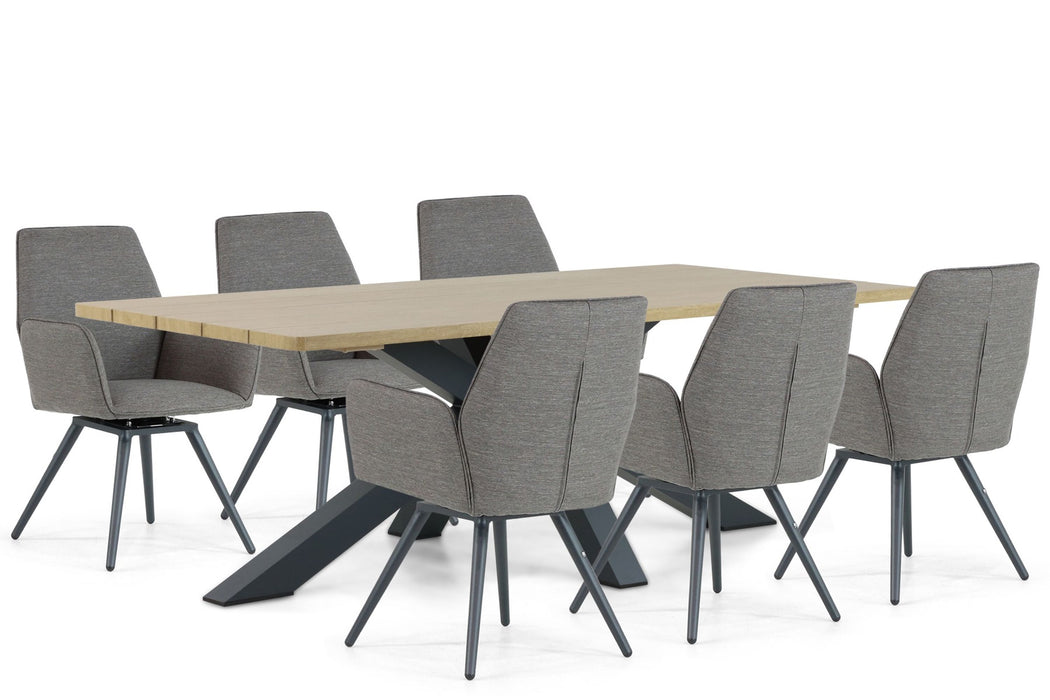 Lifestyle Andorra/Azzurro 220 cm dining tuinset 7-delig