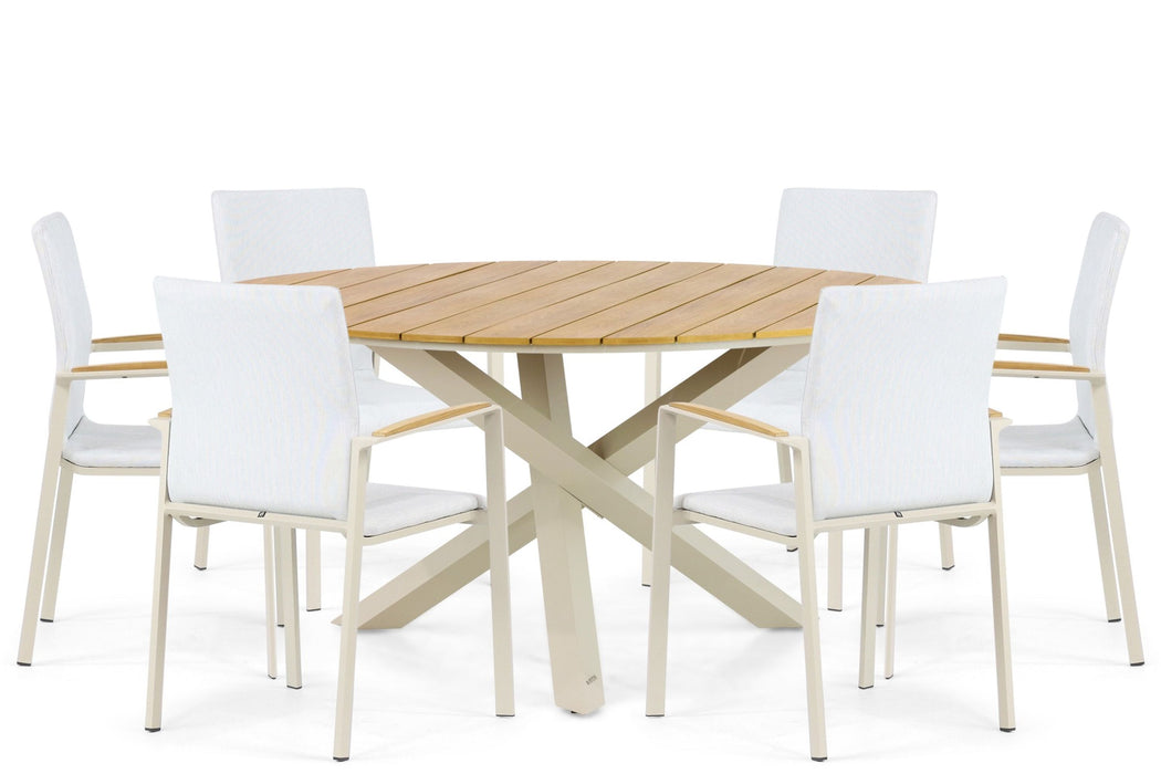 Lifestyle Brandon/Ancona 150 cm dining tuinset 7-delig