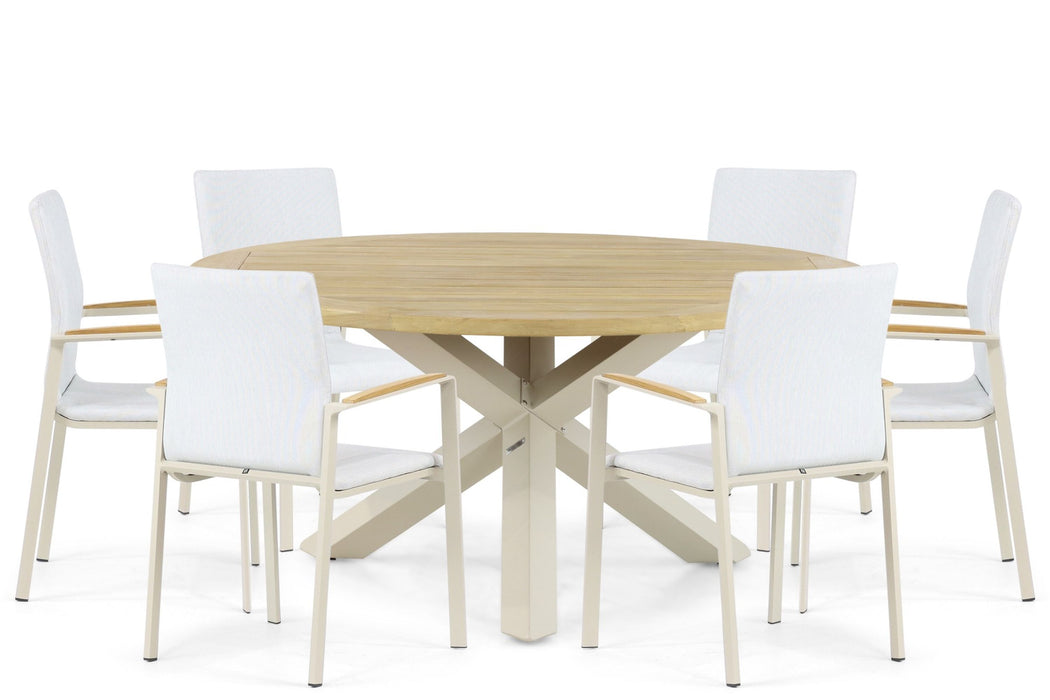 Lifestyle Brandon/Rockville 160 cm dining tuinset 7-delig