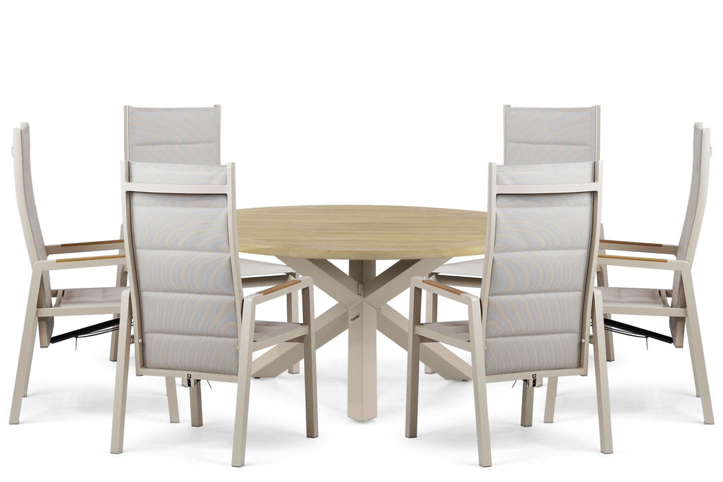 Lifestyle Essence/Rockville 160 cm dining tuinset 7-delig
