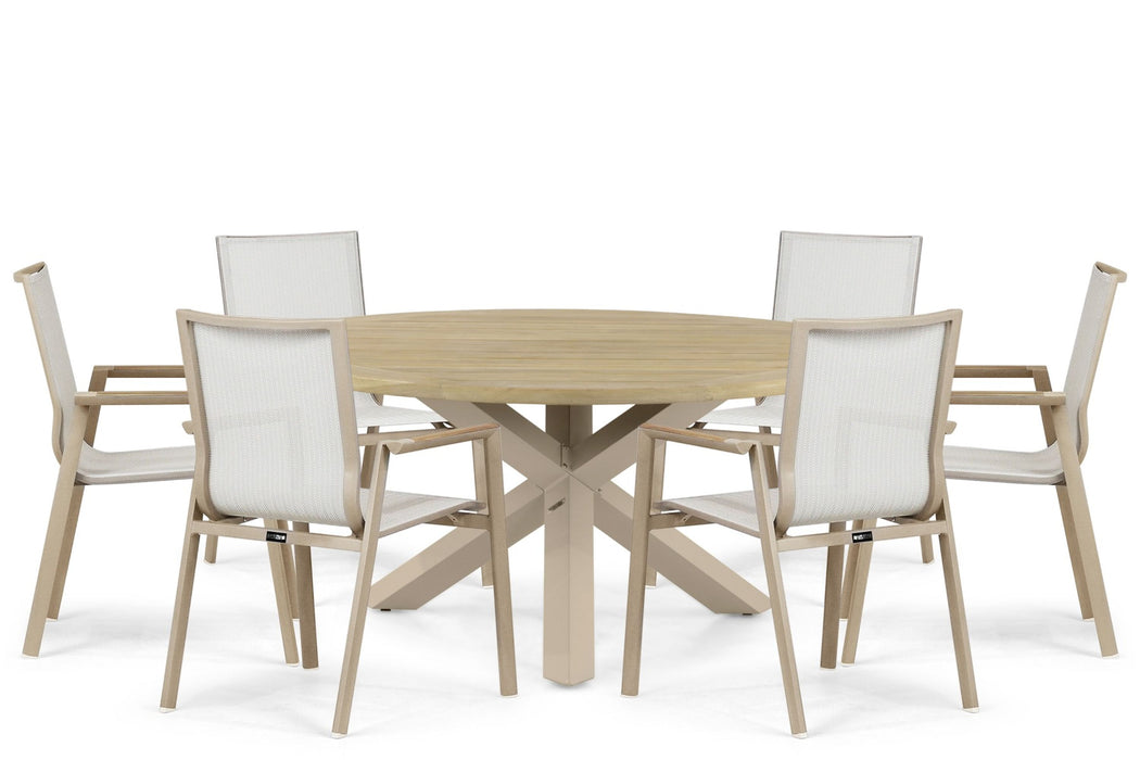 Lifestyle Fiora/Rockville 160 cm dining tuinset 7-delig - 26196