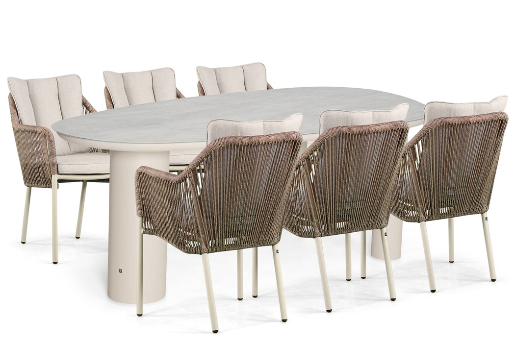 Lifestyle Marbella/Guave 240x120 cm dining tuinset 7-delig