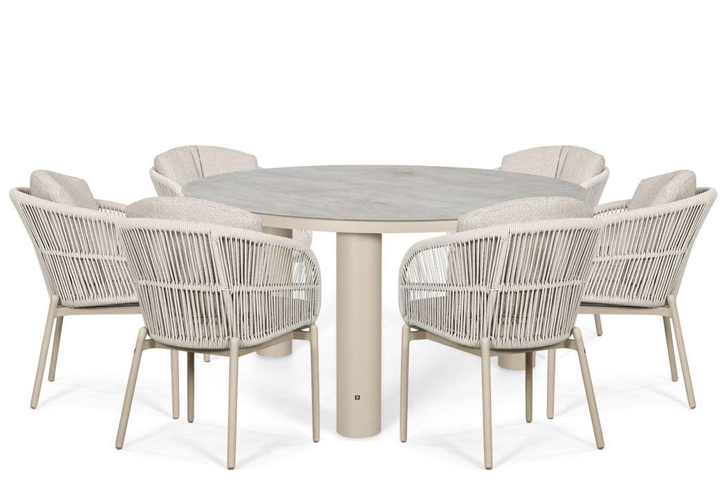 Lifestyle Monaco/Arancia 150 cm dining tuinset 7-delig - 25898