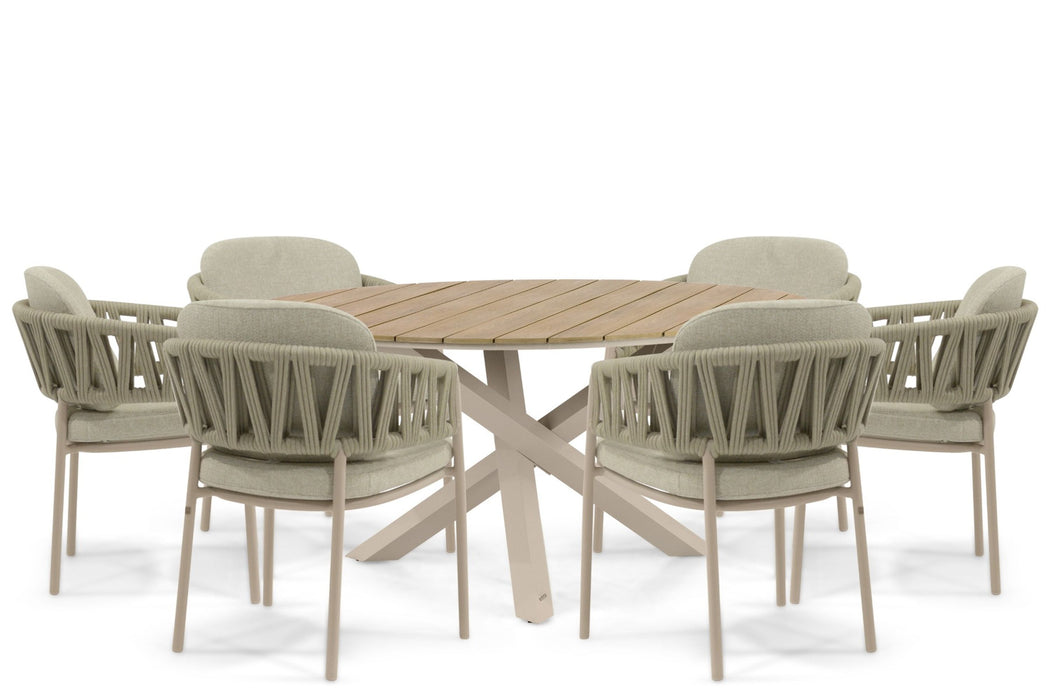4 Seasons Outdoor Calma/Ancona 150 cm dining tuinset 7-delig