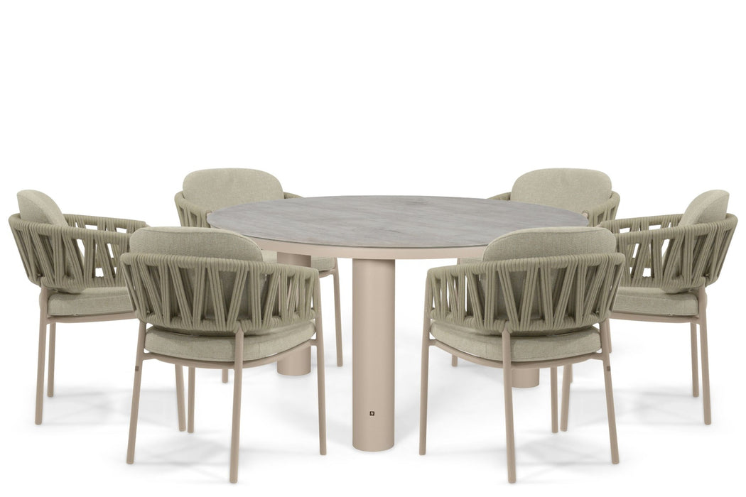 4 Seasons Outdoor Calma/Arancia 150 cm dining tuinset 7-delig