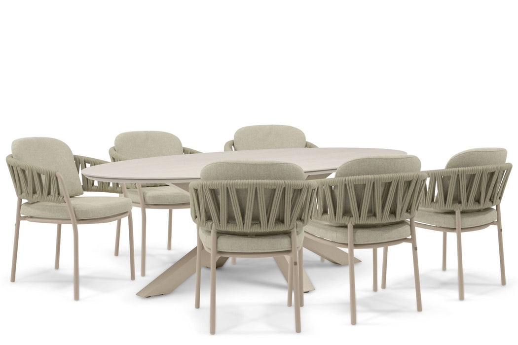 4 Seasons Outdoor Calma/Lunea 240x120 cm dining tuinset 7-delig