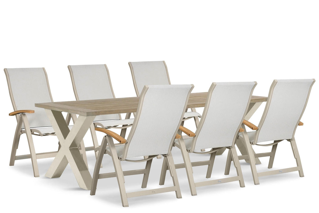 Presto Tarenta/Cardiff 240x100 cm dining tuinset 7-delig