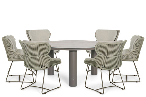 Santika Samari/Arancia 150 cm dining tuinset 7-delig