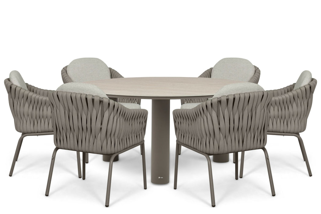 Santika Amadora/Trino 158 cm dining tuinset 7-delig