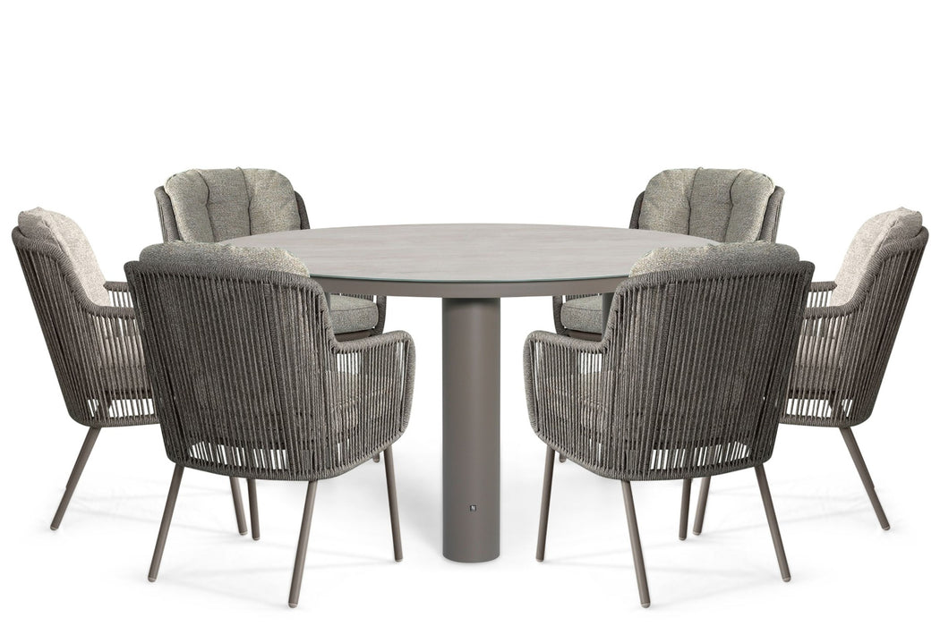 Santika Cayora/Arancia 150 cm dining tuinset 7-delig - 26110