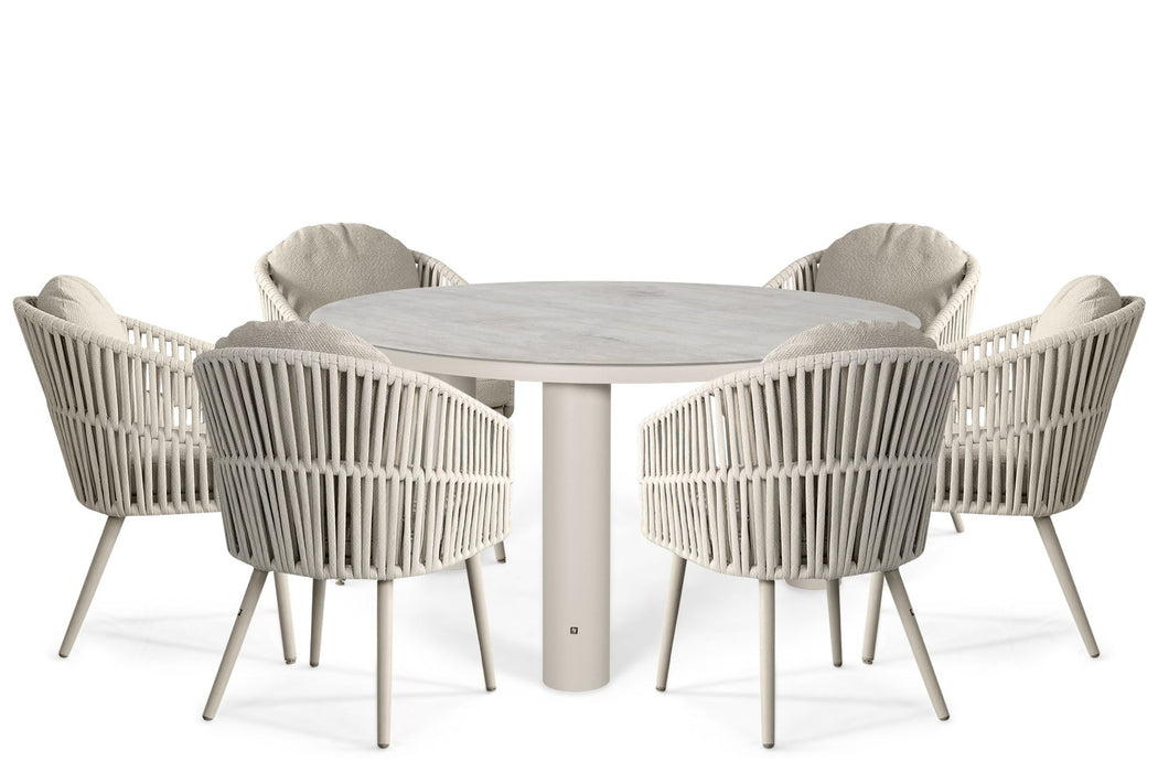 Santika Marani/Arancia 150 cm dining tuinset 7-delig - 26083