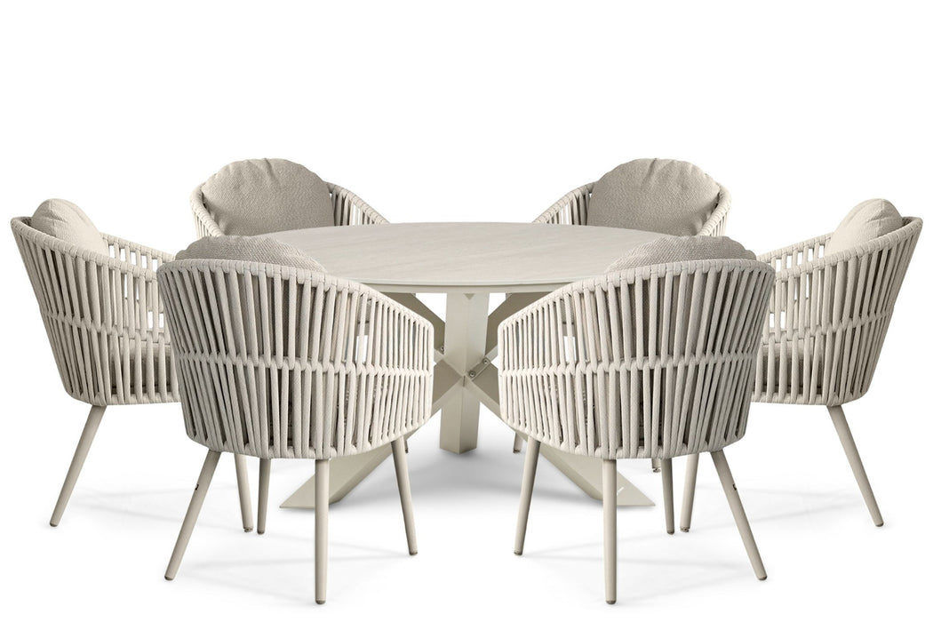 Santika Marani/Xento 150 cm dining tuinset 7-delig - 26077