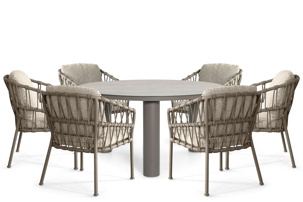 Santika Miyora/Arancia 150 cm dining tuinset 7-delig