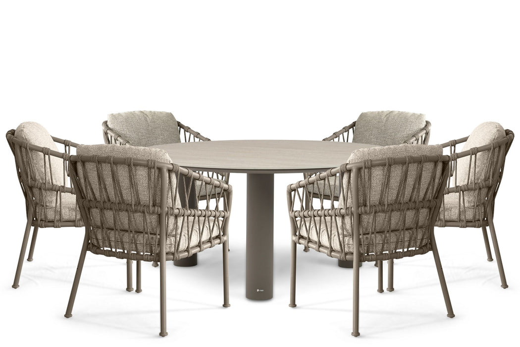 Santika Miyora/Trino 158 cm dining tuinset 7-delig
