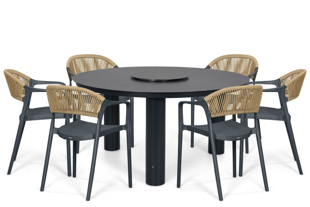 Domani Toscano/Arancia 150 cm dining tuinset 7-delig - 26368