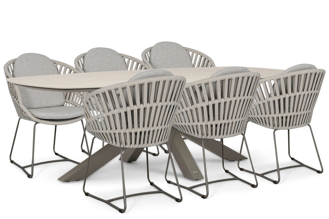 Santika Amara/Voyage 240x120 cm dining tuinset 7-delig