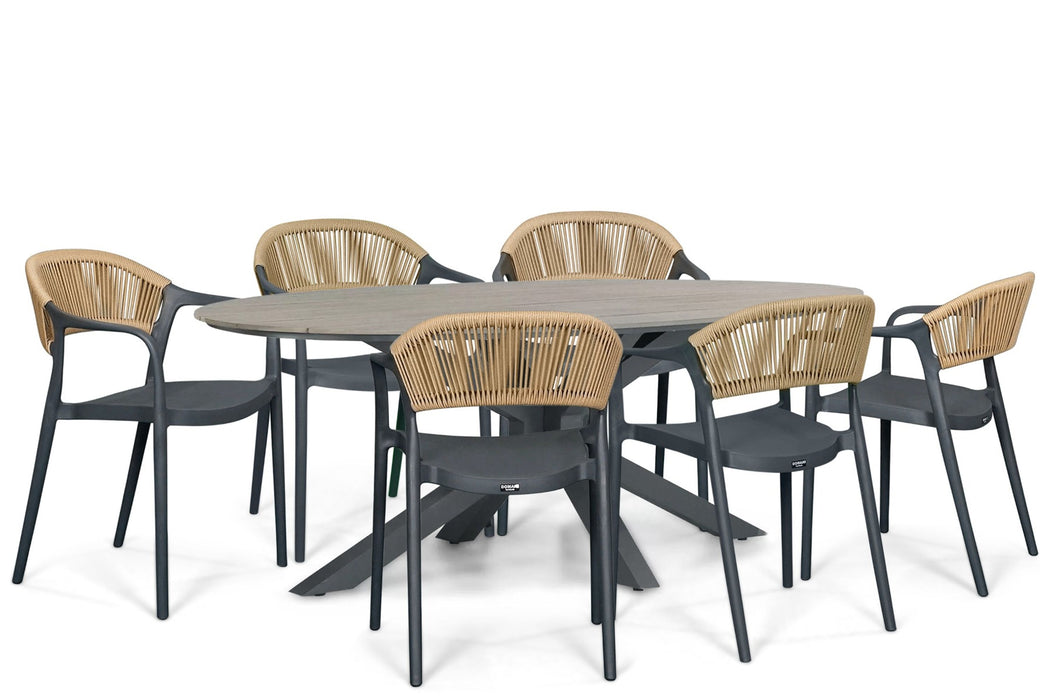 Domani Toscano/Matara 220x115 cm dining tuinset 7-delig
