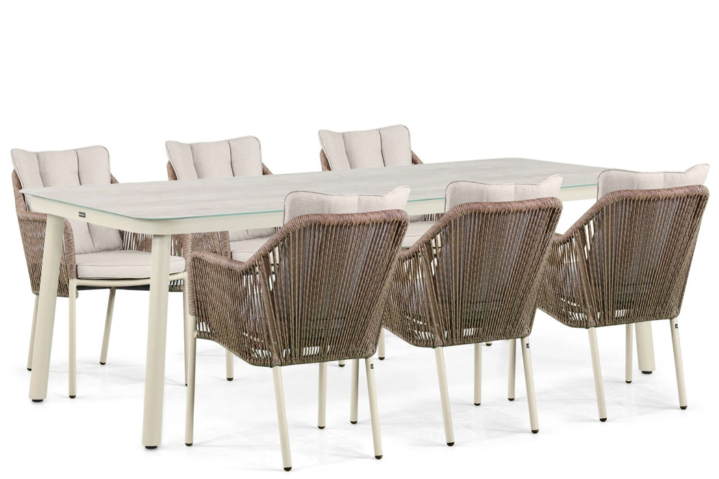 Lifestyle Marbella/Tavano 220 cm dining tuinset 7-delig