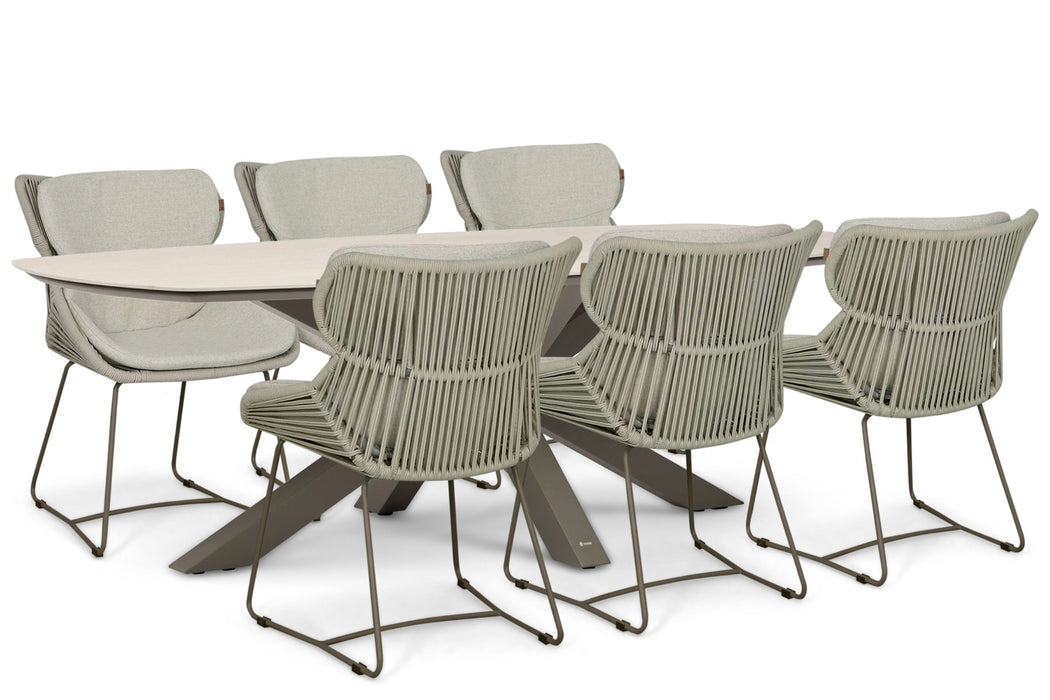 Santika Samari/Voyage 240x120 cm dining tuinset 7-delig