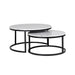 Richmond Salontafel Lexington Marmer en Staal, Set van 2 stuks - Zwart - Rond