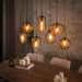 LifestyleFurn Hanglamp Ramond 4+3-lamps - Smoke bruin