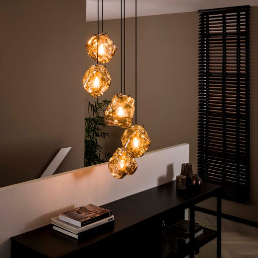 LifestyleFurn Hanglamp Rock 5-lamps - Chromed
