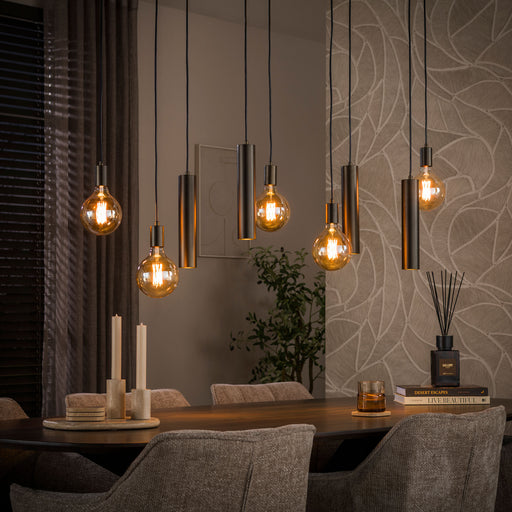 LifestyleFurn Hanglamp Rayland 5+4-lamps - Bruin