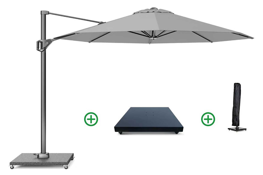 Platinum Voyager zweefparasol Ø3m T1 (incl. voet + hoes) light grey