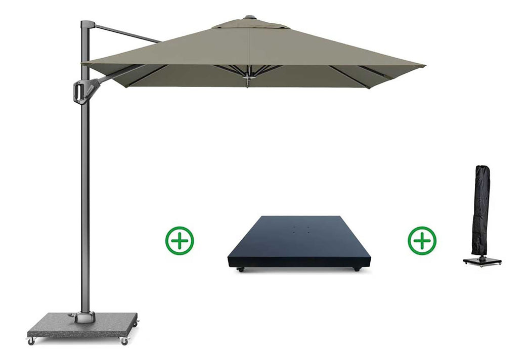 Platinum Voyager zweefparasol 2.5x2.5m T1 (incl .voet + hoes) taupe