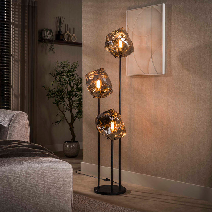 LifestyleFurn Vloerlamp Rock 3-lamps - Chromed