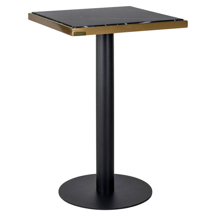 Richmond Vierkante Bistrotafel Zenza Marmerlook, 50 x 50cm - Zwart/Goud