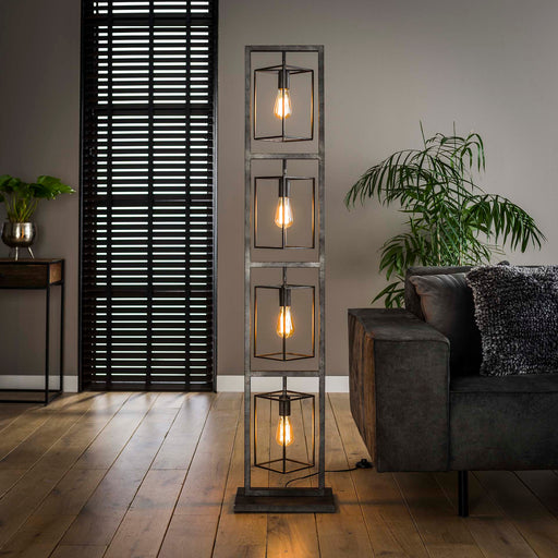 Vloerlamp Chevy 4-lamps 160cm - Oud zilver