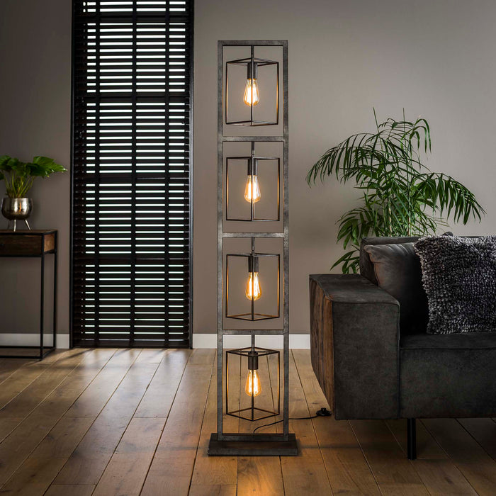 Vloerlamp Chevy 4-lamps 160cm - Oud zilver