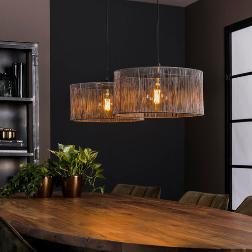 Hanglamp Shana Metaal, 2-lamps - Zwart nikkel - ThatLyfeStyle