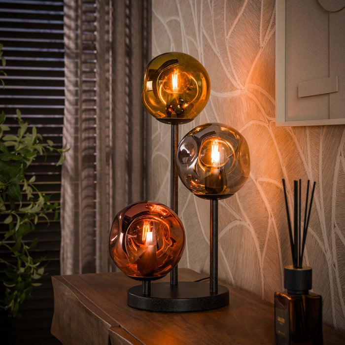 LifestyleFurn Tafellamp Shahid 3-lamps - Artic Zwart