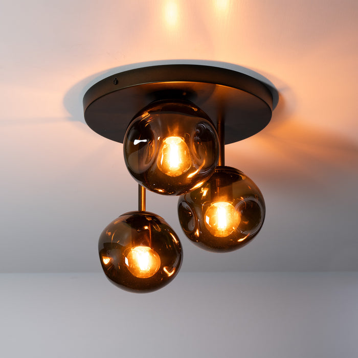LifestyleFurn Plafondlamp Shahid 3-lamps - Bruin