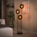 LifestyleFurn Vloerlamp Yair Glas, 3-lamps - Sienna Bruin
