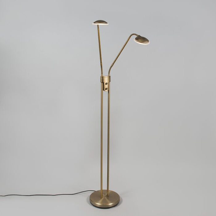 Moderne vloerlamp brons leeslamp LED - Eva