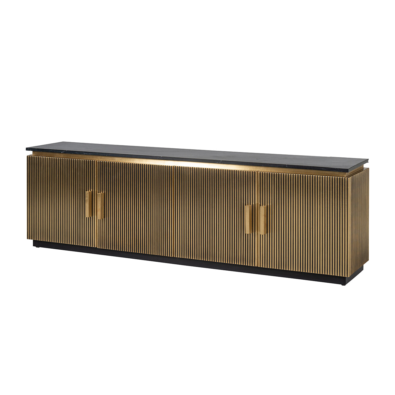 Richmond TV-meubel Ironville 200cm - goud / zwart marmer - ThatLyfeStyle