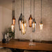 LifestyleFurn Hanglamp Luvia Glas, 4+3-lamps - Zwart