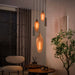 LifestyleFurn Hanglamp Luvia 5-lamps getrapt - Sienna bruin