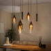 LifestyleFurn Hanglamp Luvia Glas, 4+3-lamps - Sienna Bruin