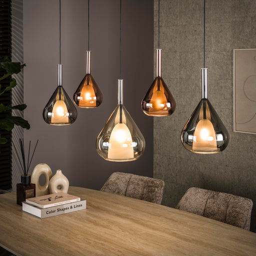 LifestyleFurn Hanglamp Artemio Glas, 5-lamps - Bruin - ThatLyfeStyle