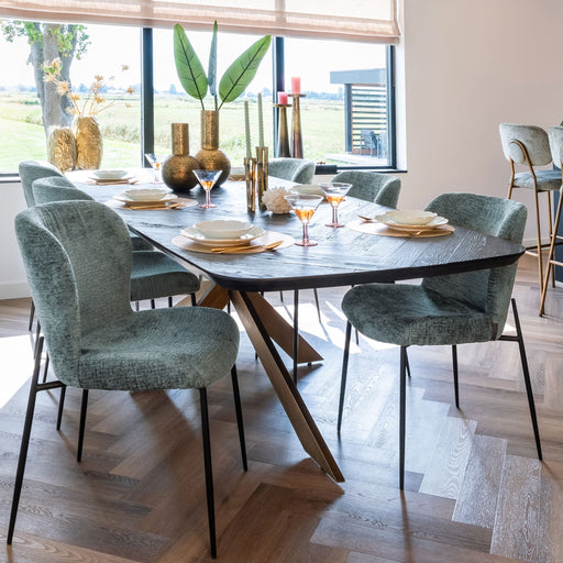 Richmond Eettafel Hayley Eiken - Zwart