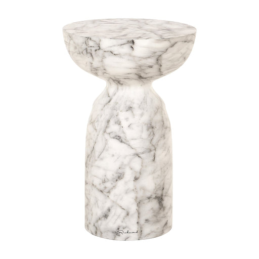 Richmond Ronde Bijzettafel Kita Faux marmer, 34cm - Wit