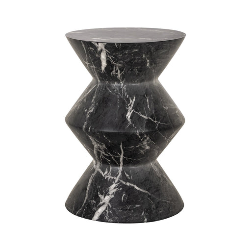 Richmond Ronde Bijzettafel Bosco Faux marmer, 40cm - Zwart